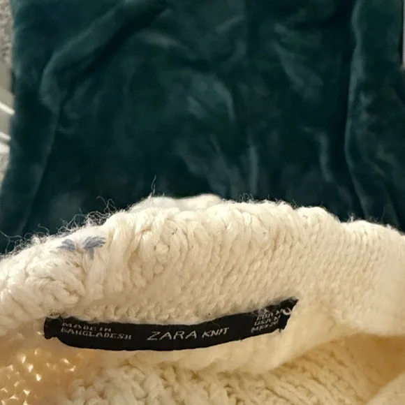 Zara Cream Cable Knit Cowl Neck Sweater - Picture 5 of 5